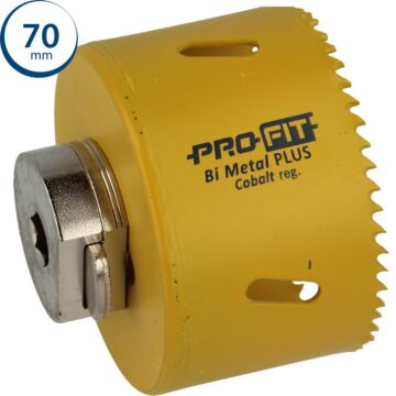 Sierra de corona ProFit BiMetal PLUS 70 mm con dientes regulares.