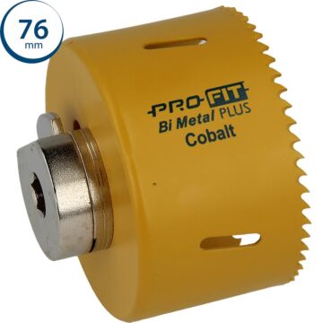 Sierra de corona ProFit BiMetal PLUS 76 mm con dientes regulares.