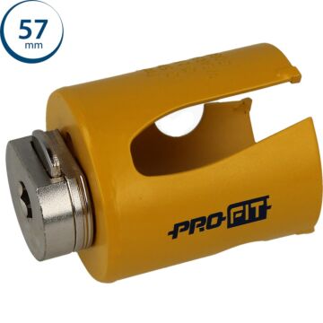 Sierra de corona multiusos ProFit de 57 mm con dientes de metal duro.