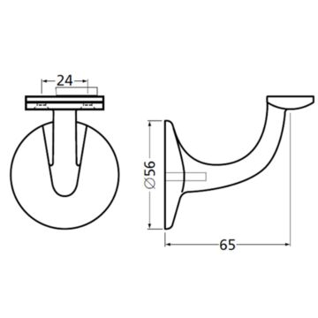 Hermeta SOPORTE DE CIERRE 65 PLANO M8 BLANCO (3503-79E)