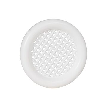 Nedco BV Rejilla de ventilación ø 32mm con collar PS, plástico blanco