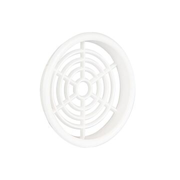 Nedco BV Rejilla de ventilación ø 60mm con collar PS, plástico blanco