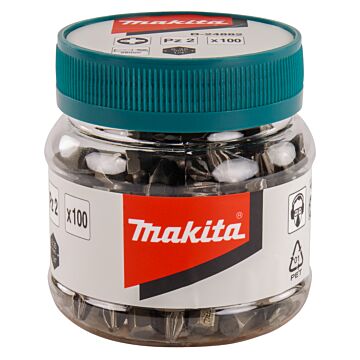Makita B-24882 Punta de tornillo PZ2x25mm en bote 100 piezas