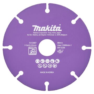 Makita B-53687 Disco de corte acero 115x22,23x1,3mm
