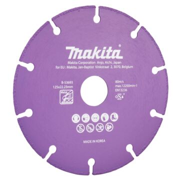 Makita B-53693 Disco de corte acero 125x22.23x1.3mm
