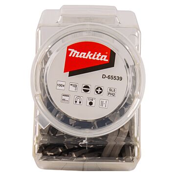 Makita D-65539 Punta de tornillo doble PH2-SL5 65mm en bote 100 piezas