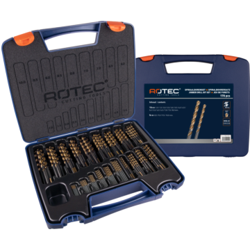 Juego de brocas para metal de 170 piezas Rotec HSS-G, UNI-3, Silver-Line PROF.