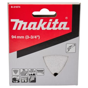 Makita B-21674 Hoja de lija K60/K80/K100/K240/K320 Blanco Velcro