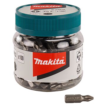 Makita B-24876 Punta de tornillo PH2x25mm en bote 100 piezas