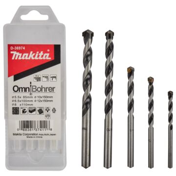 Makita D-36974 Juego de 5 taladros múltiples