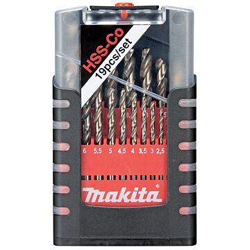 Makita D-50463 Juego de brocas HSS-CO de 19 piezas