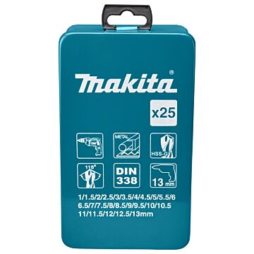Makita D-54031 Juego de brocas para metal 25 piezas 1-13mm