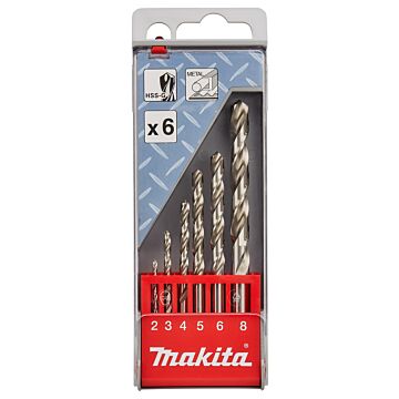 Makita D-57196 Juego de brocas para metal de 6 piezas