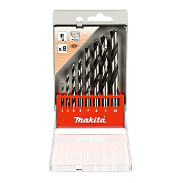 Makita D-57227 Juego de brocas espirales para madera de 8 piezas