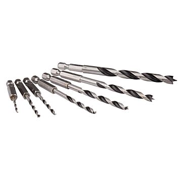 Makita D-62371 Juego de brocas espirales para madera 7 piezas 1/4''