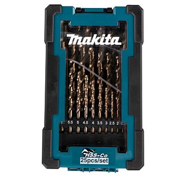 Makita D-67577 HSS-Co Juego de brocas para metal 1-13mm 25 piezas