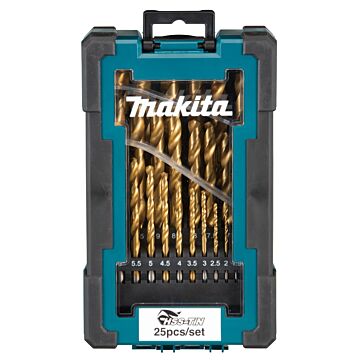Makita D-72235 Juego de brocas para metal de 25 piezas