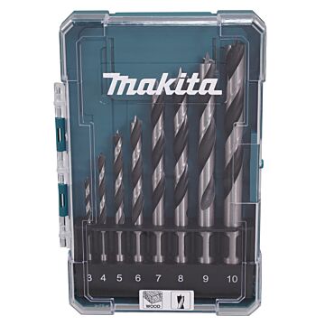 makita D-77257 Juego de brocas espirales para madera de 8 piezas