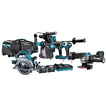 Makita DK0162G601 40 V Max Combiset taladro, atornillador (de impacto), amoladora y sierra