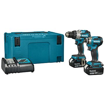 Makita DLX2527TJ LXT 18 V Combiset para trabajos de taladrado y atornillado (de impacto)