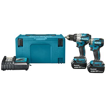 Makita DLX2528TJ LXT 18 V Combiset para trabajos de taladrado (de impacto) y atornillado (de impacto)