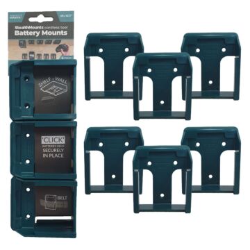 Soporte de batería Stealth Mount para Makita 40V XGT, paquete de 6 azul