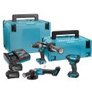 Makita DK400NX XGT 40 V Max Combiset taladrar, atornillar (impacto) y amolar