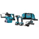 Makita DLX4103W 18 V Combiset para todo tipo de trabajos de taladrado, atornillado y amolado