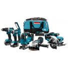 Juego combinado Makita DLX6082T 18 V (impacto) taladrar, (impacto) atornillar, serrar y amolar