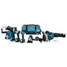 Makita DLX8026TW1 18 V Combiset para atornillar (impacto), taladrar (impacto), amolar, serrar y montar con multiherramienta